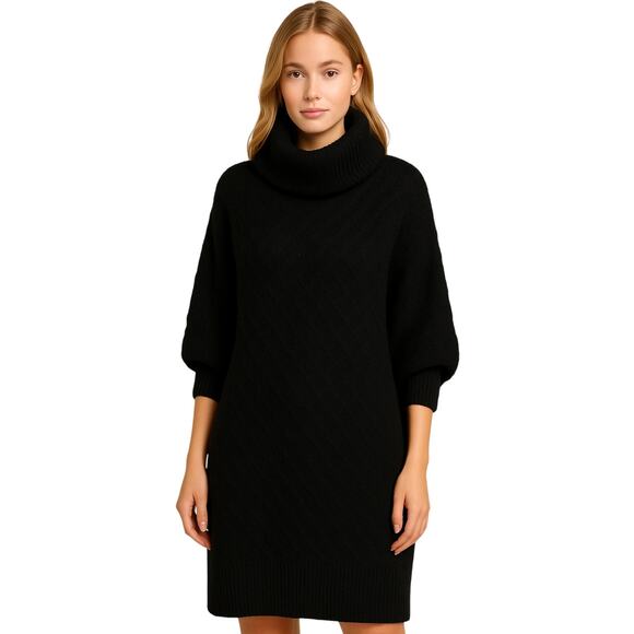 Y2K Old Navy Black Mohair Wool Blend Sweater Dress XL Cozycore Minimalist - Picture 1 of 6